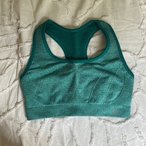 Danskin teal reversible sports bra
